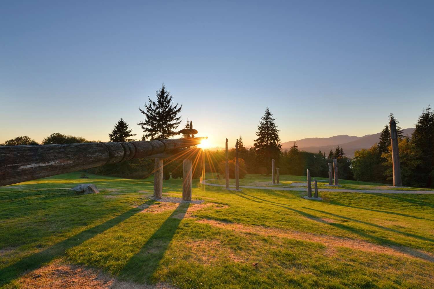 Burnaby skyline at sunset